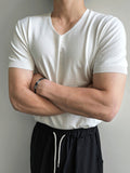 Ice Tencel V-neck Short Sleeve Knit