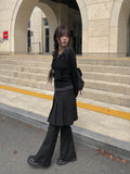 Inkku Midi Pleated Eyelet Skirt Pants