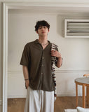 Crochet Open Collar Short Sleeve Knit