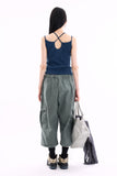 Positano wrinkle cargo capri pants