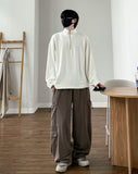Skin Half Neck Knit Sweatshirt