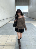 Obik Shirring Biker Buckle Long Boots