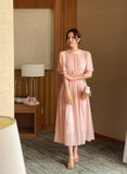 Poen Chiffon Shirring Flare One Piece