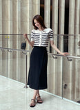 Hazel Stripe Puff Knit Cardigan