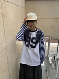 Ryan Printing Stripe Over Long Sleeve Tee