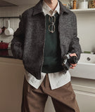 Log Mohair Wool Crop Jacket