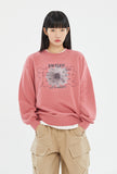 STITCH SLOGAN FLOWER CREWNECK