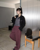 Enjet zipper pocket oversized fit boxy denim zip-up jacket