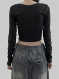 Lisit Deep V-Neck Cropped T-Shirt