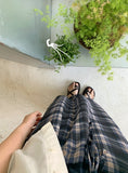 Theen Check Chiffon Long Skirt