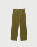 Corduroy Pintuck Semi-Wide Pants