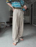Martin cool linen two-tuck pants
