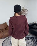 Maren Fingerhole Crop Hooded Zip-Up