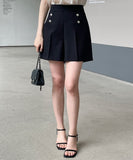 Cornell Summer Tweed Button Short Pants