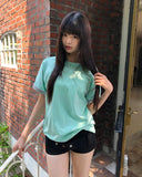[Unisex] Robon Color Matching Roll-up Short Sleeve T-shirt