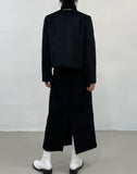 [Muffler set] Cien mohair no-collar short jacket