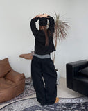 Renid Waffle Zipper Long Sleeve Tee