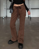 y2k Ribbon Belted Bootcut Cargo Pants