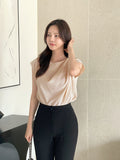Shure Drape Shirring Sleeveless Blouse