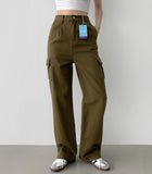 One Pintuck Wide Fit Pocket Cargo Cotton Pants