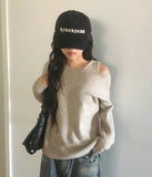 Sotel Sleeveless Layered Off-Shoulder Knit Set