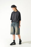 Rain Slab Denim Half Pants