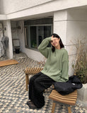 [unisex] Hakkui round over knit sweatshirt