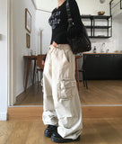 Faded Dyeing Washed Multi Cargo Pants