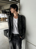 Raw Classic Leather Blazer Jacket
