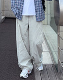 Snap button nylon pants