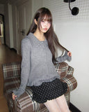 Chomin Frill Collar Knit Cardigan