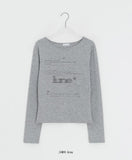 Reposs Lettering Printing Long Sleeve Tee