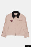 Engineered patch collar work jacket