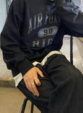 Vintage printing air force sweat shirt