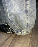 Teensy side pin tuck denim pants