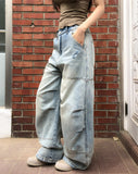 As Vintage Cut-out Wide Denim Pants
