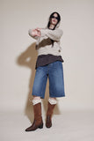 two-tone combi middle boots