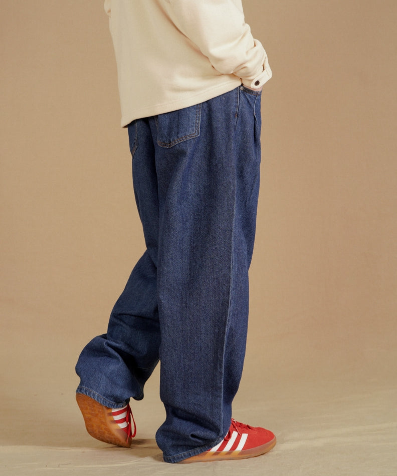 【WV PROJECT】25SS★ Twin Pintuck Wide Denim Pants WV PROJECT (ダブリューブイプロジェクト) - ツインピンタック