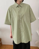 [unisex] Biger Cotton Over Short Sleeve Shirt