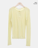 Tenre Layered Tencel Button Long Sleeve T-shirt