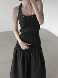 Seersucker smocked midi skirt