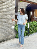 Melen Square Neck Puff Blouse