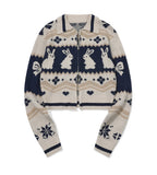 [2-WAY] Bunny Crop Zip-Up Knit