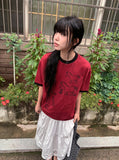 Mujeuf Tiered Lace Banding Long Skirt