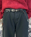Lapel wide cotton pants