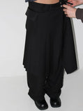 [3-PIECE] UTILITY LAYERED SKIRT&PANTS