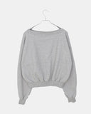 Nuru Over Fit Off-Shoulder Stud Brushed Long Sleeve Sweatshirt