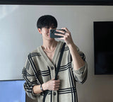 Check Oversized Fit Cardigan