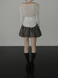 Woolen Cowl Neck Eyelet Halter Top