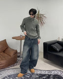 PL Curved Washed Denim Pants